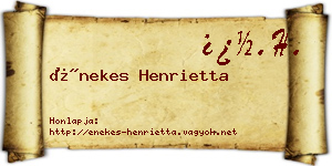 Énekes Henrietta névjegykártya