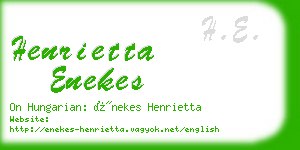 henrietta enekes business card